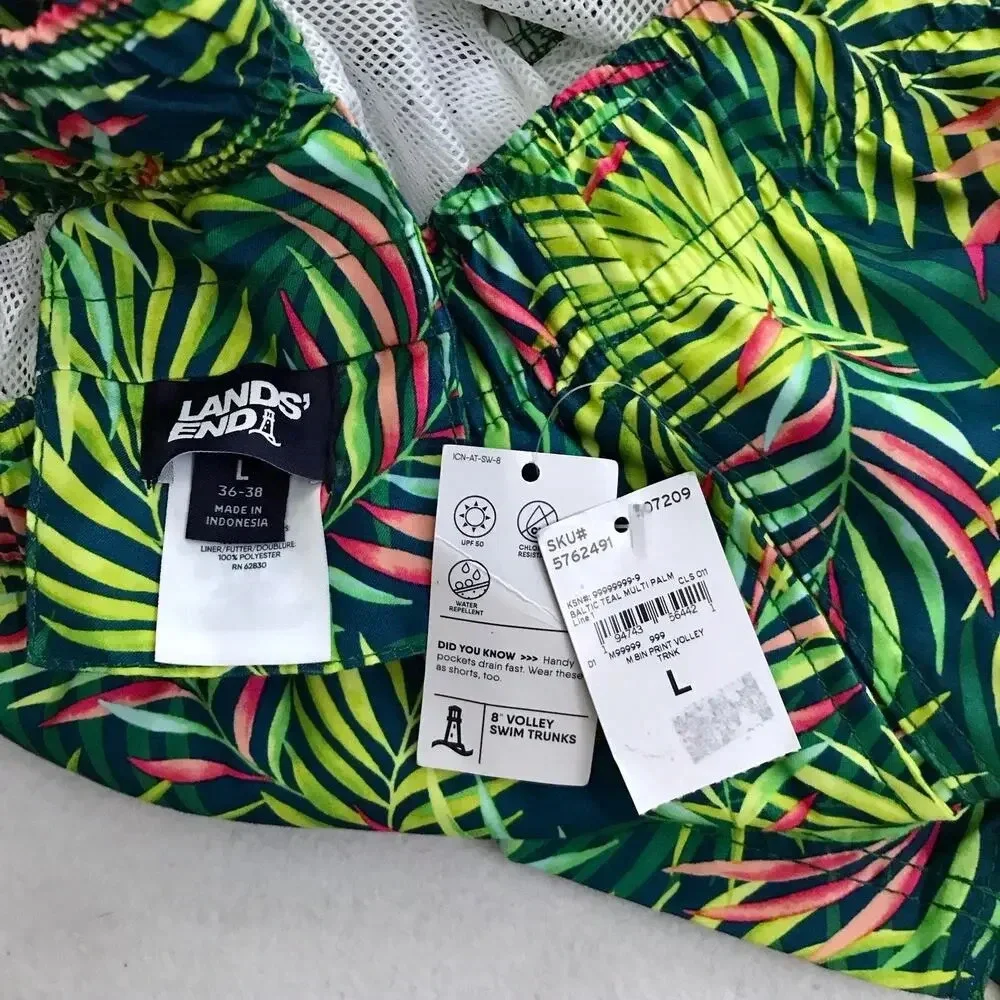 Lands' End NWT Tropical Volley Swim Trunk Men Various